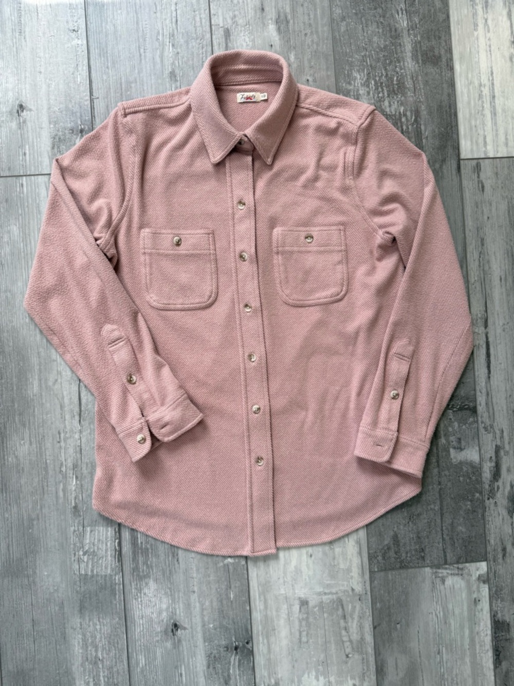 Faherty Legend Sweater Shirt Small Pink Button Front Soft Knit Top